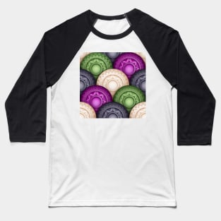 Colored Nature Inspired Pattern with Scale Motifs Baseball T-Shirt